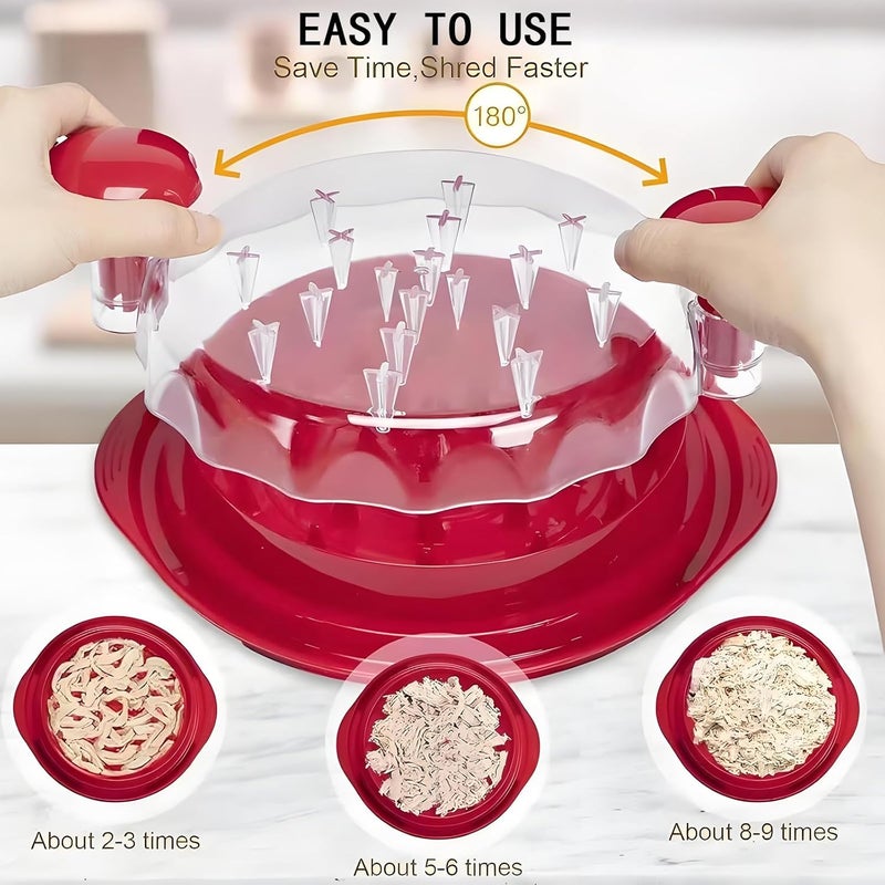 Yehenarn Chicken Shredder,Manual Meat Grinder,Pet Food Aid,High Resistance To 356 ° F,Free Of Bisphenol A,Strong Anti Slip,Easy To Use,Specially Designed For Grinding Meat And Vegetables(Red) - Image 4